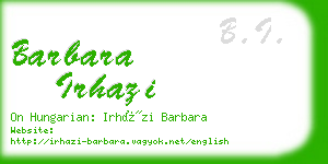 barbara irhazi business card